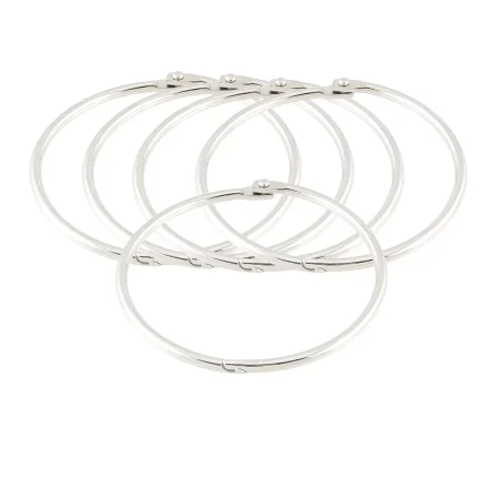 Unique Bargains Document Key Loose Leaf Bundle Book Rings Keyrings Metal Binder Clips 3x3x0.1inches Silver 5 Pcs
