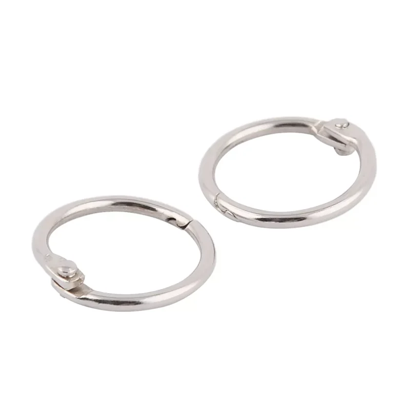 Unique Bargains Office Scrapbooking Book Loose Leaf Ring Keychain Metal Binder Clips 0.8x0.8x0.1inches Silver Tone 20 Pcs