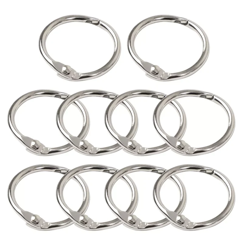 Unique Bargains Durable Metal Organizing Securing Book Binder Rings 0.67" Inner Dia Silver 10 Pcs